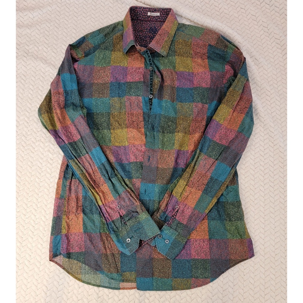 Bugatchi Button Up Shirt Mens XL Shaped Fit Long Sleeve Cotton